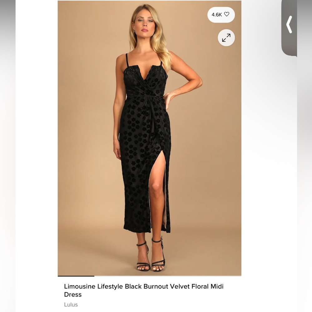 Lulus Limousine Lifestyle Black Burnout Velvet Floral Midi Dress